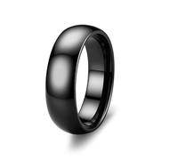 ORAZIO Stainless Steel Rings for Men Women 6MM 8MM Wedding Band Rings Silver/Black/Gold Domed High Polished Basic Wedding Bands Comfort Fit Size 6-14, Stainless Steel, No Gemstone