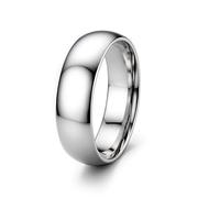 ORAZIO Stainless Steel Rings for Men Women 6MM 8MM Wedding Band Rings Silver/Black/Gold Domed High Polished Basic Wedding Bands Comfort Fit Size 6-14, Stainless Steel, No Gemstone