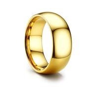 ORAZIO Stainless Steel Rings for Men Women 6MM 8MM Wedding Band Rings Silver/Black/Gold Domed High Polished Basic Wedding Bands Comfort Fit Size 6-14, Stainless Steel, No Gemstone