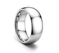 ORAZIO Stainless Steel Rings for Men Women 6MM 8MM Wedding Band Rings Silver/Black/Gold Domed High Polished Basic Wedding Bands Comfort Fit Size 6-14, Stainless Steel, No Gemstone