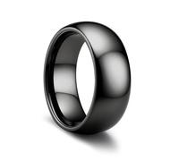 ORAZIO Stainless Steel Rings for Men Women 6MM 8MM Wedding Band Rings Silver/Black/Gold Domed High Polished Basic Wedding Bands Comfort Fit Size 6-14, Stainless Steel, No Gemstone
