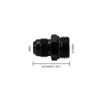 ORB-10 O-ring Boss AN10 10AN to AN8 8AN Male Adapter Fitting Black
