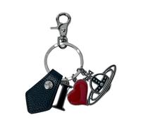 Orb Keyring Faux-Leather Graphic Pendants, male, Vivienne Westwood, Keychains, Black, ONE SIZE, Accessories ONE SIZE