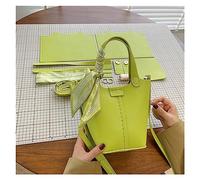 ORBIBA DIY Bag Making Kit DIY Handmade Bucket Bag handbag Fashion Cross-Body Leather Crafts Accessory Semi-finished Hand-sewn Material Set (Color : Green materials)