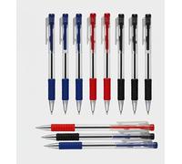 ORBIS FM®️ 16x Retractable Ballpoint Pens - Smooth Writing Multi-Colour Biros with Durable Clip & Comfortable Grip - Ideal for Office, School, and Professional Note-Taking