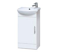 Orbit 1 Door Cloakroom Vanity Basin Unit - 400mm - Gloss White - Balterley