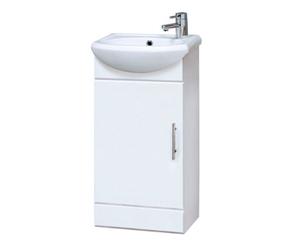 Orbit 1 Door Cloakroom Vanity Basin Unit - 400mm - Gloss White - Balterley