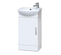 Orbit 1 Door Modern Vanity Basin Unit, Gloss White, 400x780x200mm