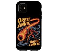 Orbit Annie wrangling comet fire rope in starry galaxy Case for iPhone 11