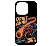 Orbit Annie wrangling comet fire rope in starry galaxy Case for iPhone 14 Pro