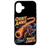 Orbit Annie wrangling comet fire rope in starry galaxy Case for iPhone 16