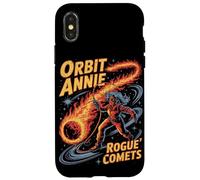 Orbit Annie wrangling comet fire rope in starry galaxy Case for iPhone X/XS