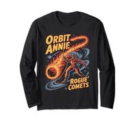 Orbit Annie wrangling comet fire rope in starry galaxy Long Sleeve T-Shirt