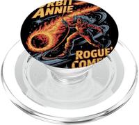 Orbit Annie wrangling comet fire rope in starry galaxy PopSockets PopGrip for MagSafe