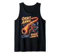 Orbit Annie wrangling comet fire rope in starry galaxy Tank Top