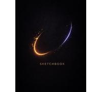 Orbit Glow Sketchbook: Large 8.5 x 11 Blank Drawing Pad with Modern Black Gold and Violet Celestial Cover for Artists, Teens, Students, and Creative Sketching