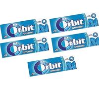 Orbit Peppermint Sugar-Free Chewing Gum, 14g (5 Packs) - Long-Lasting Freshness, No Sugar, Perfect for Fresh Breath, Convenient, Ideal for Travel & On-the-Go