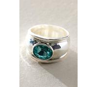 Orbit Stone Pinky Ring at Free People in Silver & Blue Topaz, Size: US 3 - female