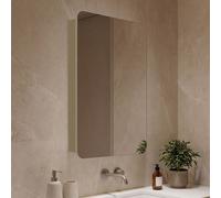 orbit wooden wall mounted bathroom mirror cabinet in mink
