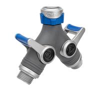 Orbit XL 2-Way Garden Hose Splitter - Dual Valves, Heavy-Duty Zinc Y Connector, Easy-Grip Lever Shut-Off 28294