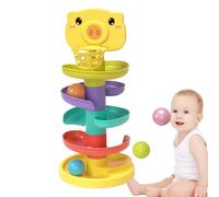 Orbital Ball Slide Toy - Colourful Ball Tower Ramp, Durable STEM Playset, Fun Learning Activity, Educational Toy for and Girls, Interactive Roll Game, Development-Promoting Hand