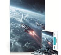 Orbital Fleet Maneuvers 1000-piece Puzzle for Teenagers Logic Boost Toy Tension Relief Quality Edge Santa Wish Item (38x26cm)