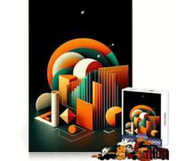Orbital Geometric Landscap Adults 1000 Piece Jigsaw Puzzle Brain Challenge Toy Stress Relief Clear Cut Wall Art Decor (50x75cm)