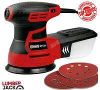Lumberjack Random Orbital Sander 350W 125mm Includes Dust Box & Sanding Pads Red Lumberjack Red