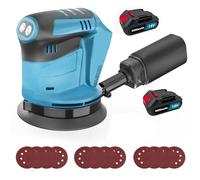 Orbital Sander, 18V Random Orbit Sander, 15000OPM Variable Speeds, with 2X 3000mAh Batteries, 125mm Sanding Pad, Dust Collection, Electric Handheld Sanders