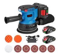 Orbital Sander Cordless Sanding Machine - 125mm Sanding Pad Sander for Walls, 3 Variable Speeds, Dust Collection, Perfect for Wood and Steel Surfaces