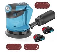 Orbital Sander Cordless Sanding Machine for Makita 18V 2X 3.0AH Battery,3 Variable Speeds, Up to 12000 RPM,12Pcs Sandpapers,125MM,Perfect for Wood and Steel Surfaces