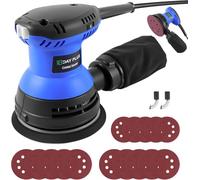 Orbital Sander, Electric Detail Sander, 6 Variable Speeds, 4000-10700RPM,15Pcs 125mm Sandpapers, 5 Inches Hand Held Multi Sanding Machine,Sanders for Wood with Dust Collector