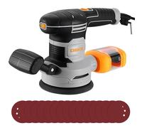 Orbital Sander Electric Sanders: DEKOPRO Random Orbit Sander 450W with 16Pcs Sandpapers, 6 Variable Speed 14000RPM, 125MM Hand Electric Tool, Dust Removal Function, Fit for Woodworking/Sanding
