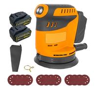 Orbital Sanders, Circular Sander, Cordless Random Orbital Sander Fit Compatible with Dewalt Battery, 12PCS Sandpaper 125mm Sanders for Wood, Sanding, Polishing Wood, DIY, Home Improvements (2x5500mAh)