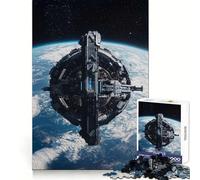 Orbital Space Station Above Earth Jigsaw Puzzles for Adults 1000 Pieces Fine Logic Toy Casual Relax Neat Edge Fine Art Piece (50x75cm)