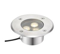 OrbitCob Outdoor LED Ground Lights Ultra Thin 3W IP68 Waterproof Stainless Steel Buried Light for Brighten up Sidewalk, Terrace, Garden Park(Warm White 3000K,220V)