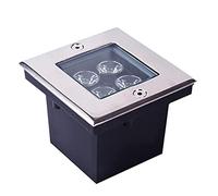 OrbitCob Underground Light LED Square 4W Walkover Lights Tempered Glass High Load-Bearing IP67 Waterproof for Outdoor, Garden, Terrace, Street(Cold White 6000K,110-220V)