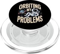 Orbiting My Problems Funny Astronaut Space PopSockets PopGrip for MagSafe