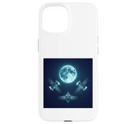 Orbiting Satellites under the terrestrial moon Funny Meme Case for iPhone 15