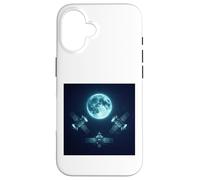 Orbiting Satellites under the terrestrial moon Funny Meme Case for iPhone 16