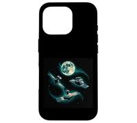 Orbiting Satellites under the terrestrial moon Funny Meme Case for iPhone 16 Pro