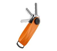 Orbitkey Active Key Organizer Lite - Durable Holder with Elastic Polymer Band, Carabiner Ring & Secure Locking Mechanism - Slim Pocket-Friendly Keychain for Everyday Carry & Travel (Tangerine)