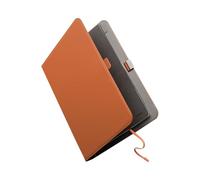 orbitkey Compendium - Premium Vegan Leather & Recycled Fabric - Leather-Free Notebook Cover - Elastic Cord Closure, Hidden Card Slots & Pen Holder - Organizer & Document Folio (Terracotta, A4)