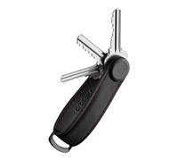 orbitkey Crazy Horse Leather Key Organiser - Obsidian/Red | Crazy Horse Leather | Holds 2-7 Keys | Quiet Pocket Carry | Stainless Steel Locking Mechanism