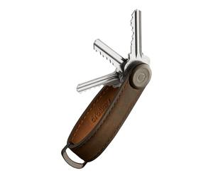 orbitkey Crazy Horse Leather Key Organizer | Quiet Profile, Holds Up to 7 Keys, Brown, One Size