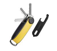 Orbitkey Hybrid Leather Key Organizer with Multi-Tool V2 Set - Slim Key Holder with Stainless Steel Insert - Durable Keychain with Multi-Function Tool for Travel, Office & Outdoor Use - Solar Yellow