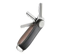 orbitkey Leather Key Organiser - Charcoal with Grey Stitching