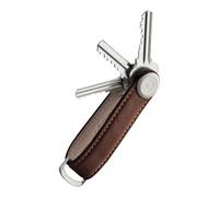 orbitkey Leather Key Organiser - Espresso with Brown Stitching