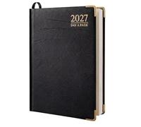 ORBITRON 2026 A4 A5 A6 Day A Page Padded Hardback Desk Diary with Metal Corners (Black, A4 Day A Page)