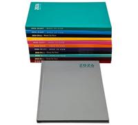 Orbitron 2026 A4 Week To View Diary Hardback Personal Organiser Casebound Planner Journal (Grey)